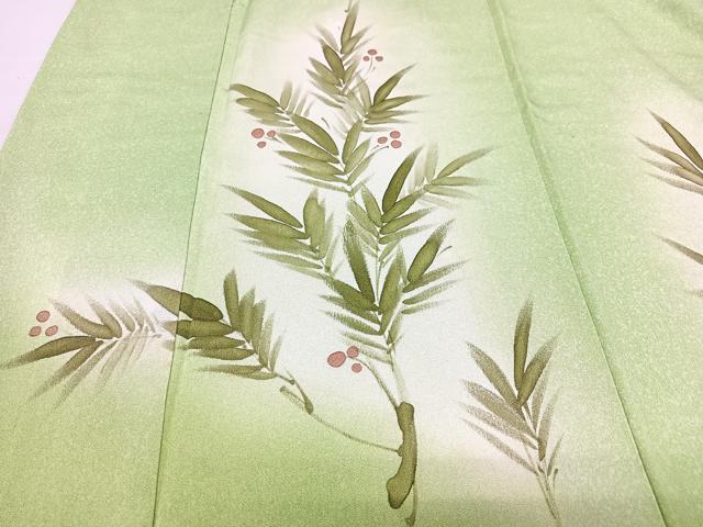平和屋着物■訪問着　手描き　枝葉文　暈し染め　正絹　逸品　CABI7161xe