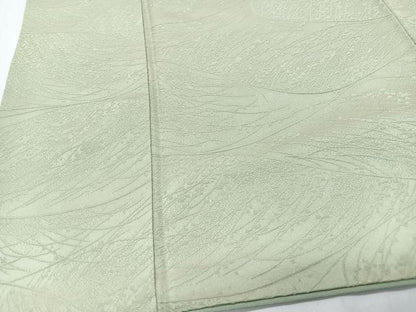 平和屋着物■上質な色無地　芝草地紋　若芽色　正絹　逸品　CABI7162xe