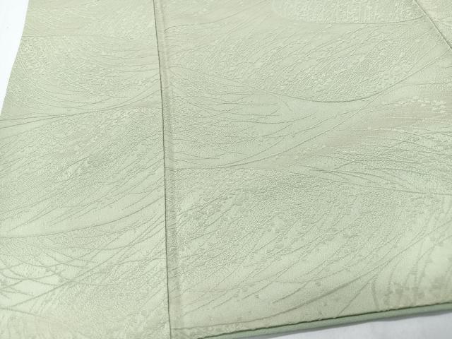 平和屋着物■上質な色無地　芝草地紋　若芽色　正絹　逸品　CABI7162xe