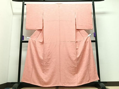 平和屋着物■上質な色無地　紅梅色　正絹　逸品　CABI7163xe