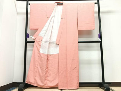 平和屋着物■上質な色無地　紅梅色　正絹　逸品　CABI7163xe
