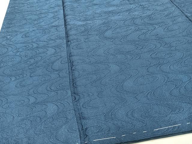 平和屋着物■上質な色無地　流水地紋　紺青色　正絹　逸品　未使用　CABI7165xe