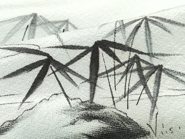 平和屋着物■訪問着　手描き　笹竹文　暈し染め　正絹　逸品　CABI7166xe