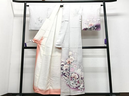 平和屋着物■訪問着　草花文　暈し染め　正絹　逸品　CABI7168xe