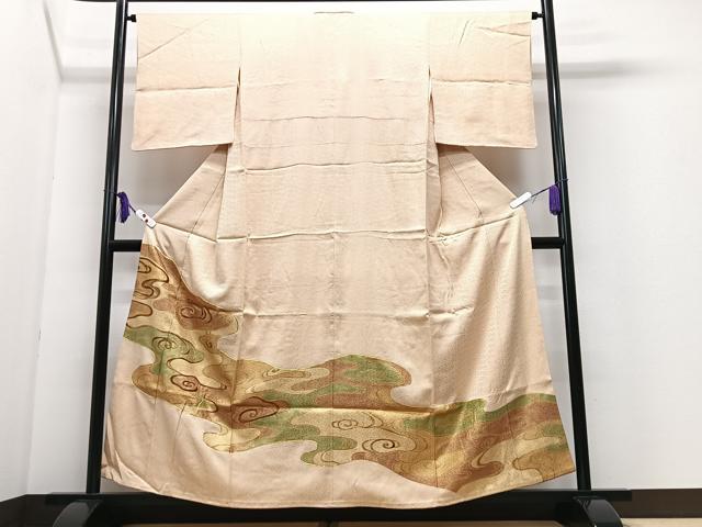 平和屋着物■豪華色留袖　駒刺繍　流水文　金糸　正絹　逸品　CABI7169xe