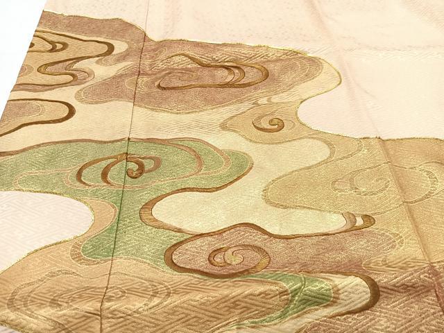平和屋着物■豪華色留袖　駒刺繍　流水文　金糸　正絹　逸品　CABI7169xe