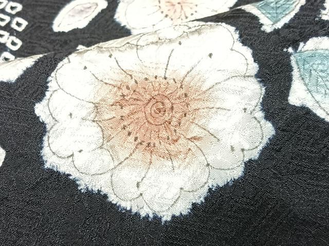平和屋着物●訪問着　絞り　辻が花　黒地　正絹　逸品　CABI7172xe