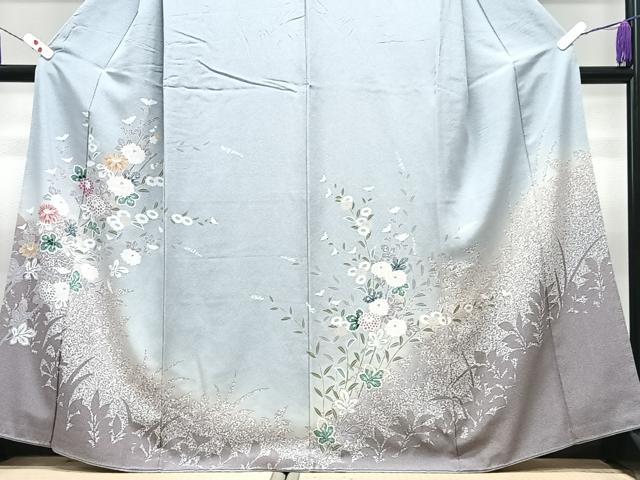 平和屋着物●訪問着　草花文　暈し染め　正絹　逸品　CABI7177xe