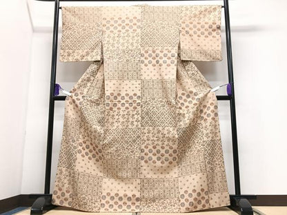 平和屋着物■上質な紬　花唐草文　正絹　逸品　CABI7178xe