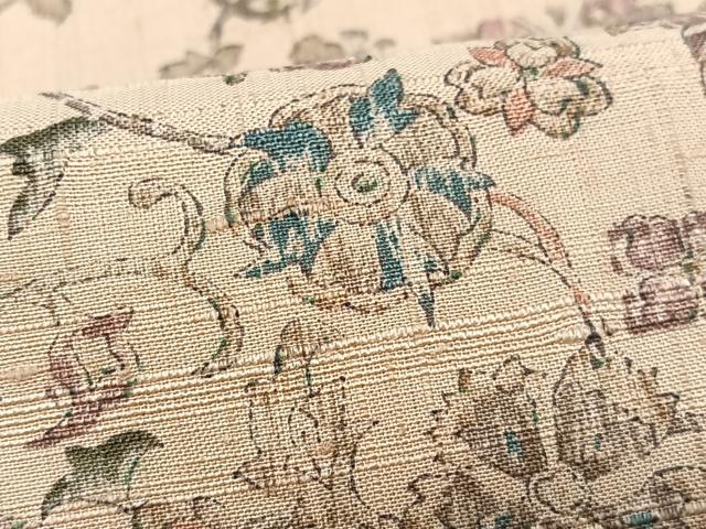 平和屋着物■上質な紬　花唐草文　正絹　逸品　CABI7178xe