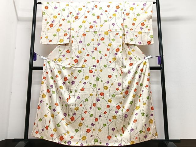 平和屋着物■上質な小紋　楓文　正絹　逸品　CABI7182xe