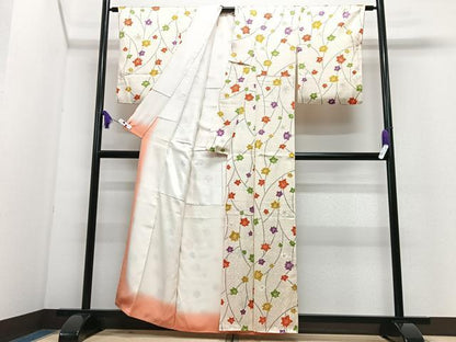 平和屋着物■上質な小紋　楓文　正絹　逸品　CABI7182xe