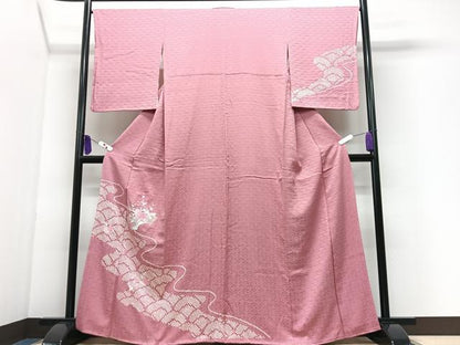 平和屋着物■訪問着　総刺繍　絞り　扇面花文　正絹　逸品　CABI7184xe