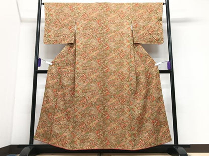 平和屋着物■上質な小紋　草花文　正絹　逸品　CABI7193xe