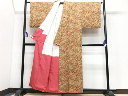 平和屋着物■上質な小紋　草花文　正絹　逸品　CABI7193xe