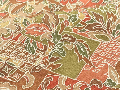 平和屋着物■上質な小紋　草花文　正絹　逸品　CABI7193xe