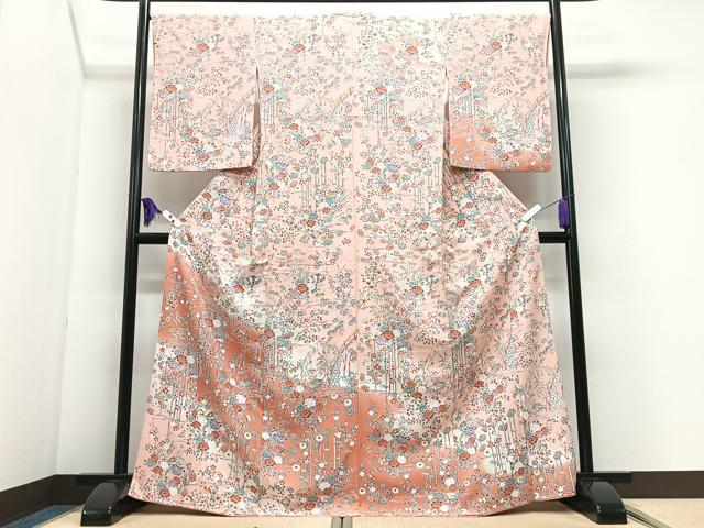 平和屋着物■訪問着　松竹梅　鬼しぼ縮緬　暈し染め　正絹　逸品　CABI7199xe