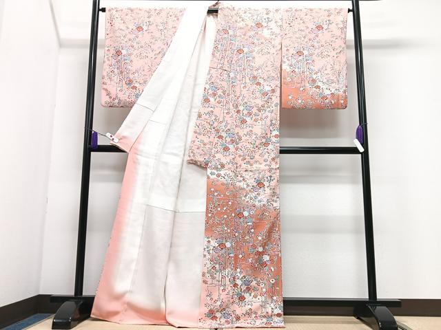 平和屋着物■訪問着　松竹梅　鬼しぼ縮緬　暈し染め　正絹　逸品　CABI7199xe