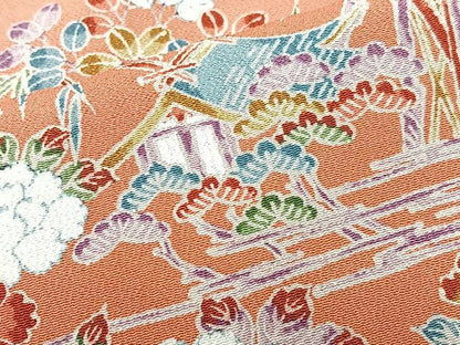平和屋着物■訪問着　松竹梅　鬼しぼ縮緬　暈し染め　正絹　逸品　CABI7199xe