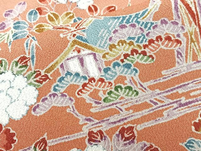 平和屋着物■訪問着　松竹梅　鬼しぼ縮緬　暈し染め　正絹　逸品　CABI7199xe