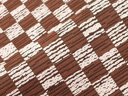 平和屋着物●両面　全通柄袋帯　格子柄　正絹　逸品　CABI7204dy