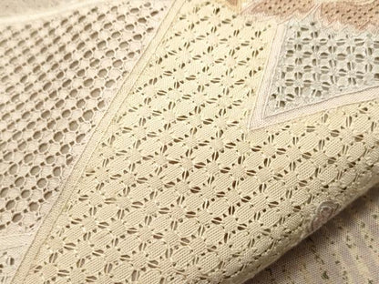 平和屋着物●中国三大刺繍　スワトウ刺繍　相良刺繍　総刺繍　太鼓柄袋帯　紬地　切嵌花文　正絹　逸品　CABI7208dy