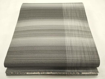 平和屋着物●両面　全通柄袋帯　櫛織　格子柄　正絹　逸品　CABI7211dy