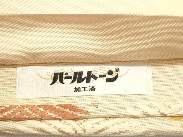 平和屋着物●六通柄袋帯　唐織　菱文　金糸　正絹　逸品　CABI7212dy