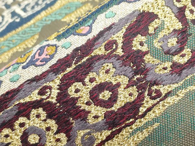 平和屋着物●六通柄袋帯　花井道長　コプトコレクション　金銀糸　正絹　逸品　CABI7213dy