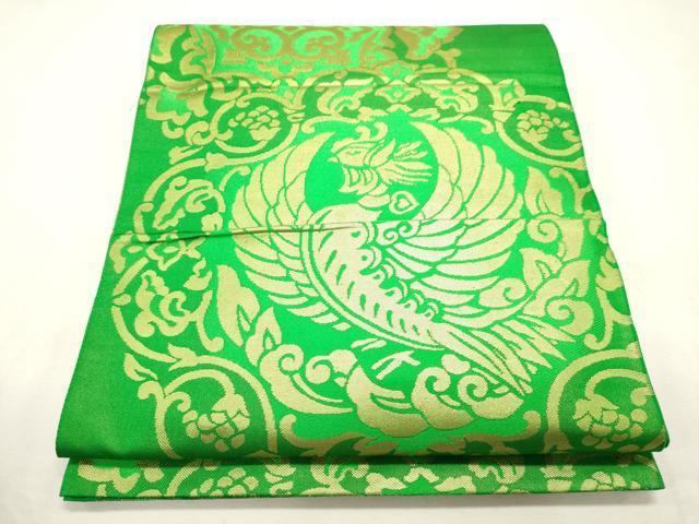 平和屋着物●西陣　川島織物　六通柄　本袋帯　花鳥文　金糸　正絹　逸品　CABI7217dy