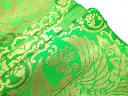 平和屋着物●西陣　川島織物　六通柄　本袋帯　花鳥文　金糸　正絹　逸品　CABI7217dy