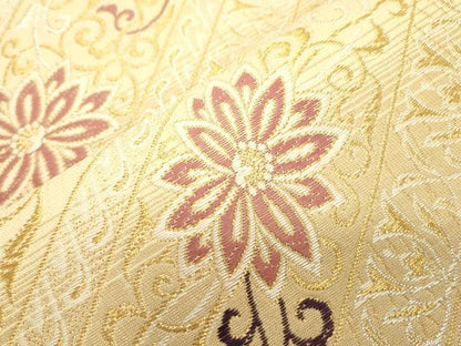 平和屋着物●六通柄袋帯　唐織　花風詩　金銀糸　正絹　逸品　CABI7219dy
