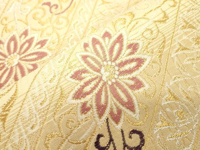 平和屋着物●六通柄袋帯　唐織　花風詩　金銀糸　正絹　逸品　CABI7219dy