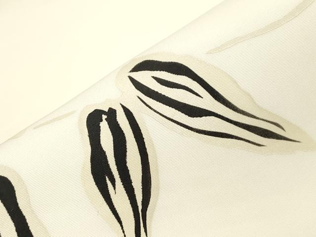 平和屋着物●塩瀬　九寸名古屋帯　草木文　金彩　正絹　逸品　CABI7226dy