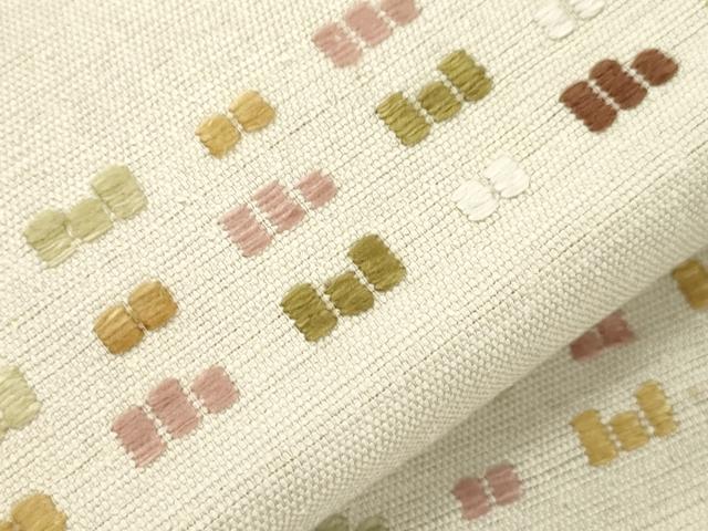 平和屋着物●八寸名古屋帯　紬地　花織　抽象文　正絹　逸品　CABI7237dy