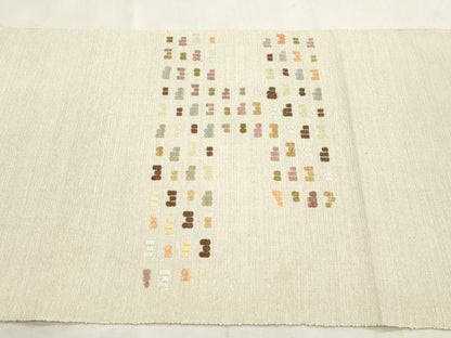 平和屋着物●八寸名古屋帯　紬地　花織　抽象文　正絹　逸品　CABI7237dy