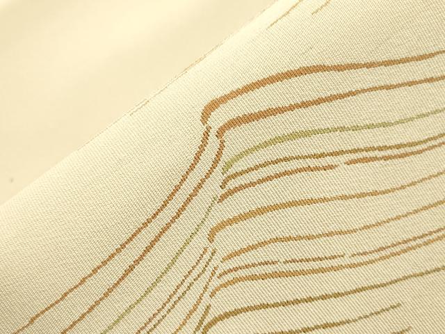 平和屋着物●爪掻き本綴れ　八寸名古屋帯　立波文　正絹　逸品　未使用　CABI7240dy