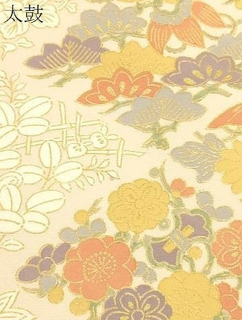 平和屋着物●全通柄九寸名古屋帯　草花文　金彩　正絹　逸品　未使用　CABI7247dy
