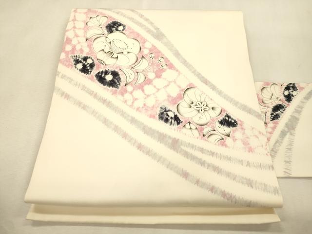 平和屋着物●染色作家　小倉淳史　塩瀬　九寸名古屋帯　辻が花　絞り　正絹　逸品　CABI7248dy