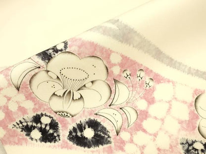 平和屋着物●染色作家　小倉淳史　塩瀬　九寸名古屋帯　辻が花　絞り　正絹　逸品　CABI7248dy