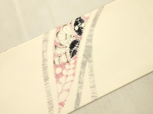 平和屋着物●染色作家　小倉淳史　塩瀬　九寸名古屋帯　辻が花　絞り　正絹　逸品　CABI7248dy
