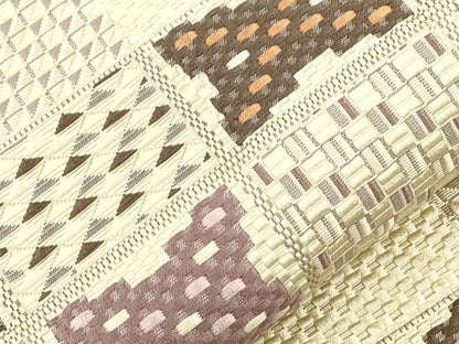 平和屋着物●本場筑前博多織　八寸名古屋帯　幾何学文　正絹　逸品　CABI7254dy