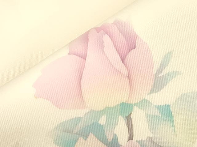 平和屋着物●塩瀬　九寸名古屋帯　草花文　銀座越後屋扱い　たとう紙付き　正絹　逸品　CABI7255dy