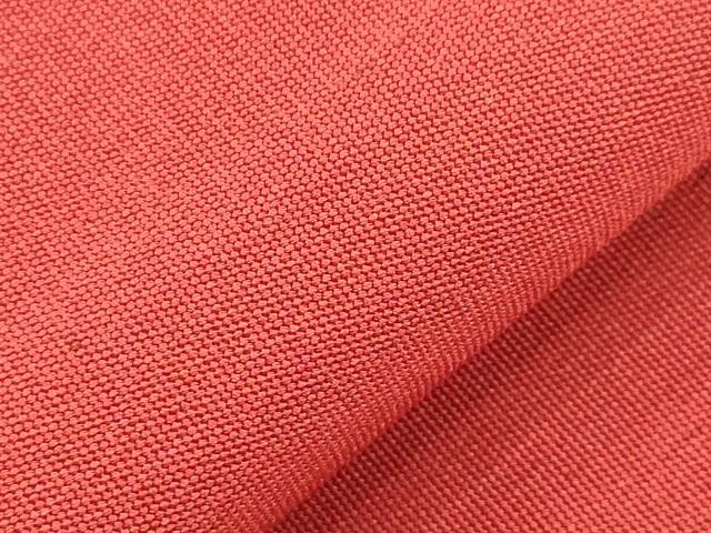 平和屋着物●爪掻本綴作家　伊達静　八寸名古屋帯　赤丹色　正絹　逸品　CABI7260dy