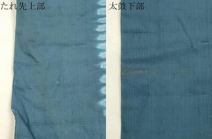 平和屋着物●全通柄九寸名古屋帯　紬地　絞り　間道　正絹　逸品　CABI7261dy