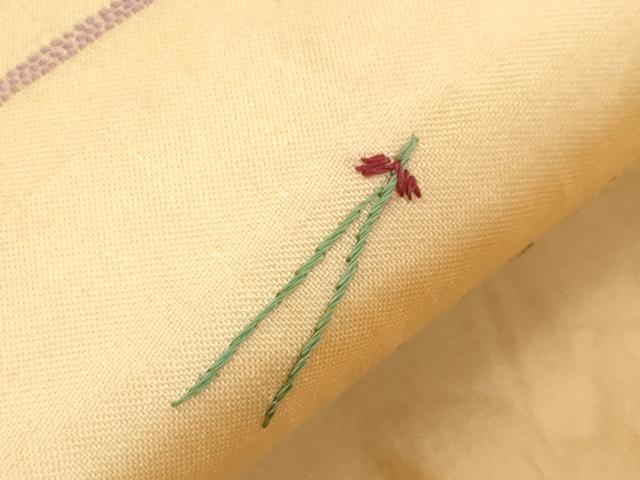 平和屋着物●アンティーク　大正ロマン　九寸名古屋帯　総手刺繍　飛鶴文　正絹　逸品　CABI7263dy