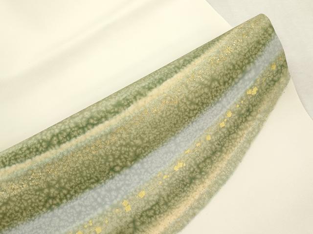 平和屋着物●塩瀬　九寸名古屋帯　箔散らし霞文　金銀彩　正絹　逸品　CABI7265dy