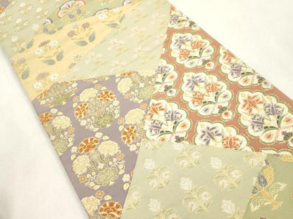 平和屋着物●六通柄袋帯　唐織　切嵌花文　金糸　正絹　逸品　CABI7271dy