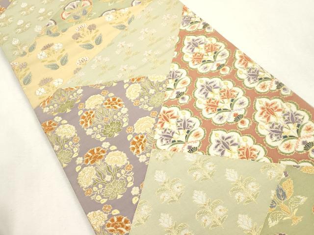 平和屋着物●六通柄袋帯　唐織　切嵌花文　金糸　正絹　逸品　CABI7271dy