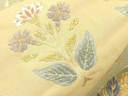 平和屋着物●六通柄袋帯　唐織　切嵌花文　金糸　正絹　逸品　CABI7271dy